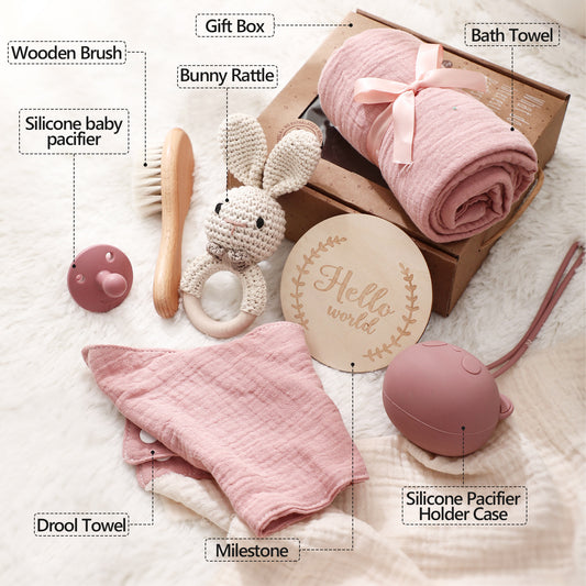 Baby Full Moon Towel & Pacifier Gift Set