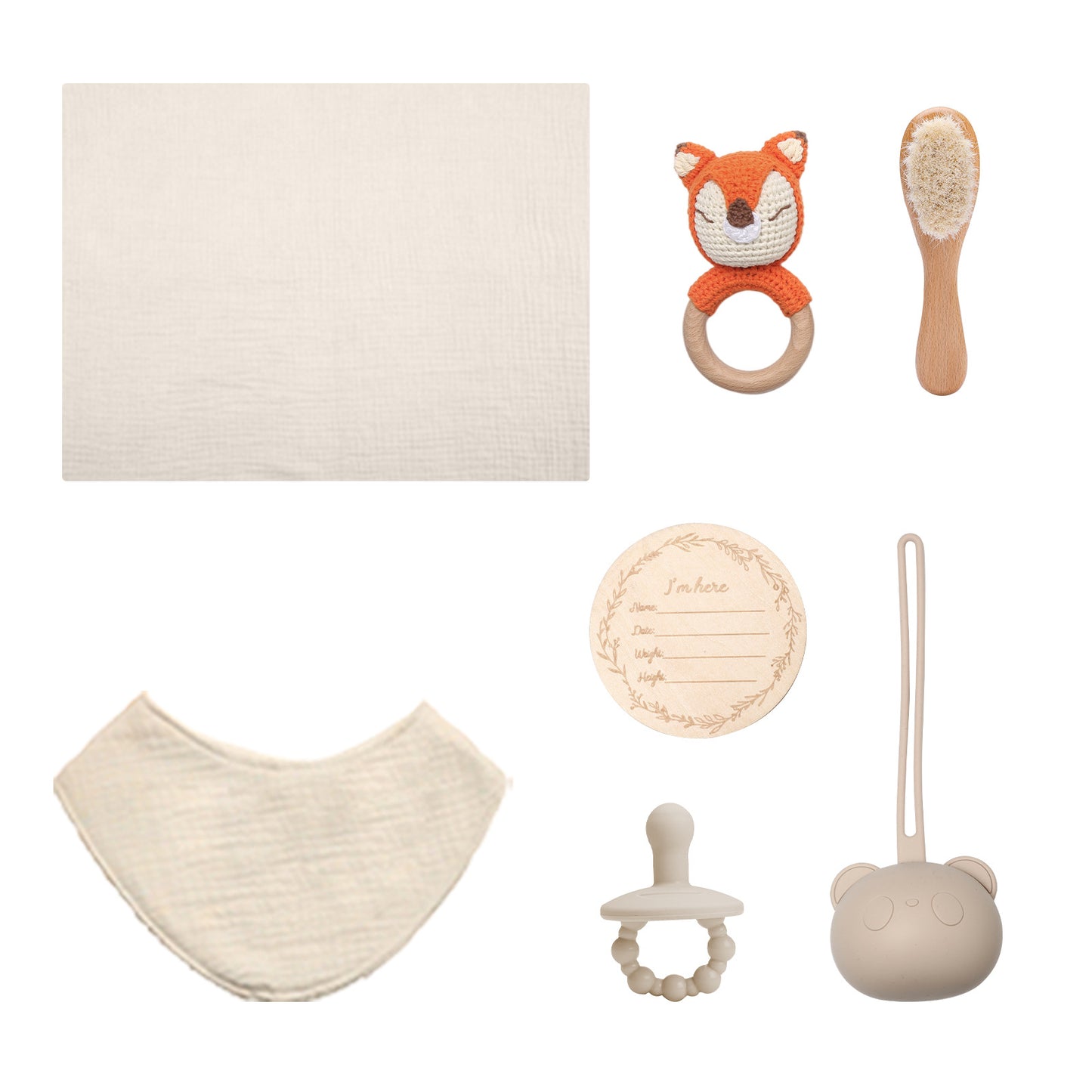 Baby Full Moon Towel & Pacifier Gift Set