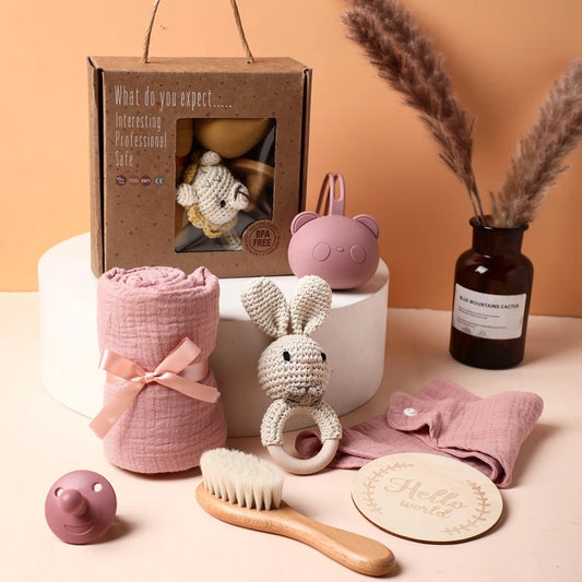 Baby Full Moon Towel & Pacifier Gift Set