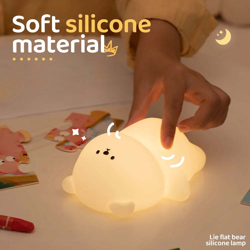 Lying Flat Bear Feeding Night Lamp