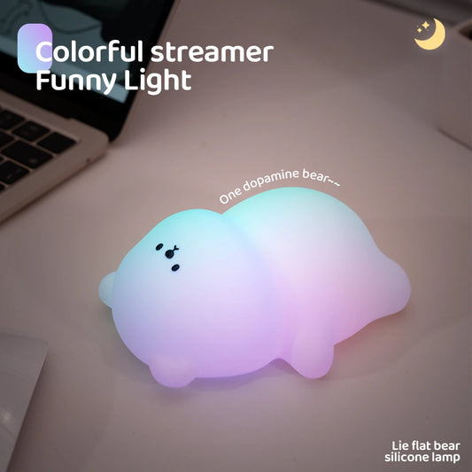 Lying Flat Bear Feeding Night Lamp
