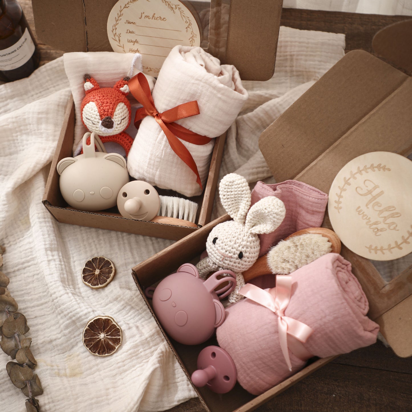 Baby Full Moon Towel & Pacifier Gift Set